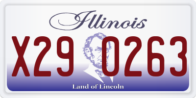 IL license plate X290263