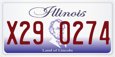 IL license plate X290274