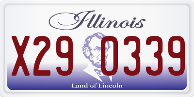 IL license plate X290339