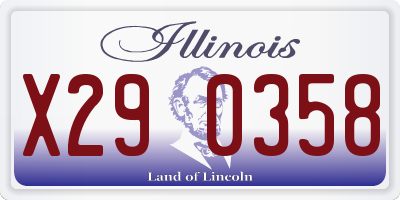 IL license plate X290358
