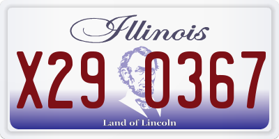 IL license plate X290367