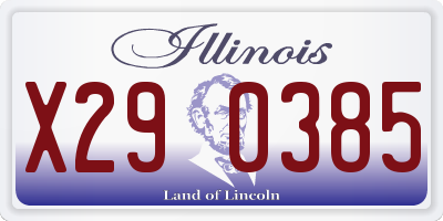 IL license plate X290385