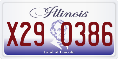 IL license plate X290386