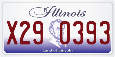 IL license plate X290393