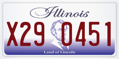IL license plate X290451