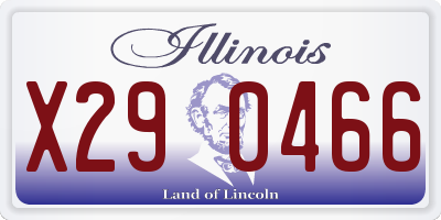 IL license plate X290466