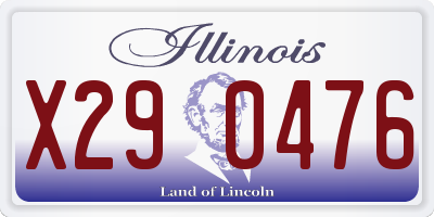 IL license plate X290476