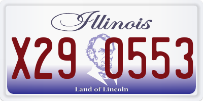 IL license plate X290553