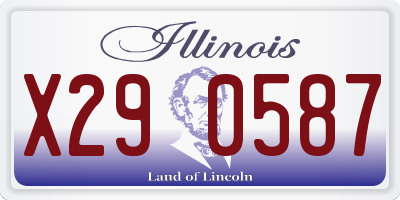 IL license plate X290587