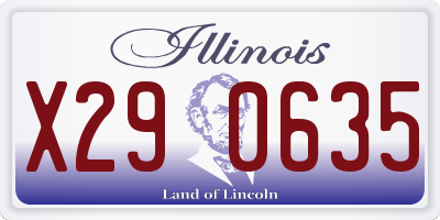 IL license plate X290635