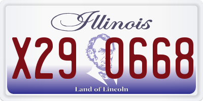 IL license plate X290668