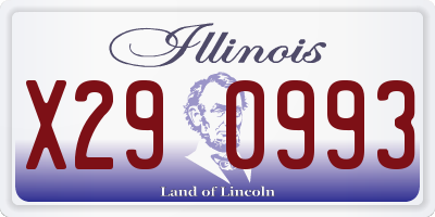 IL license plate X290993
