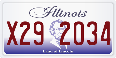 IL license plate X292034
