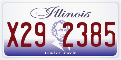 IL license plate X292385