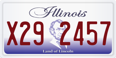 IL license plate X292457
