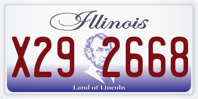 IL license plate X292668
