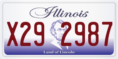 IL license plate X292987