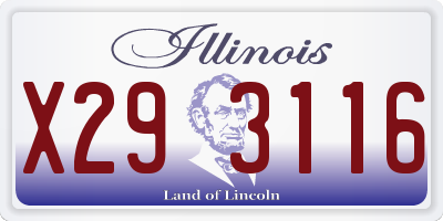 IL license plate X293116
