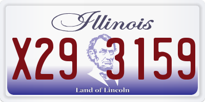 IL license plate X293159