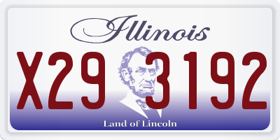 IL license plate X293192
