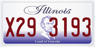 IL license plate X293193