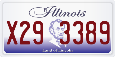 IL license plate X293389