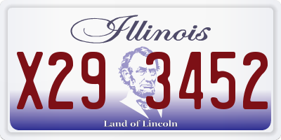 IL license plate X293452
