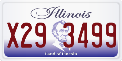 IL license plate X293499