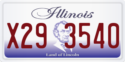 IL license plate X293540