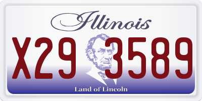 IL license plate X293589