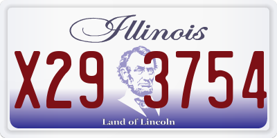 IL license plate X293754