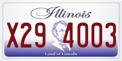 IL license plate X294003