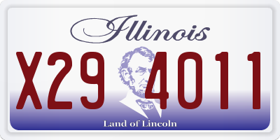 IL license plate X294011