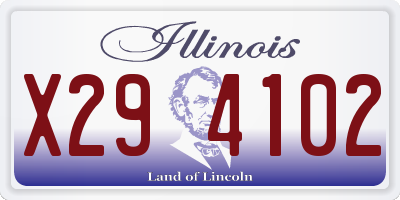 IL license plate X294102
