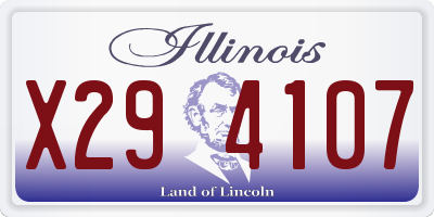 IL license plate X294107