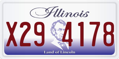 IL license plate X294178