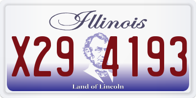IL license plate X294193