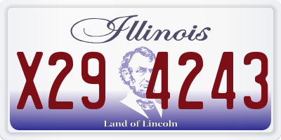 IL license plate X294243