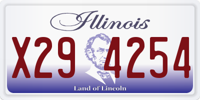 IL license plate X294254