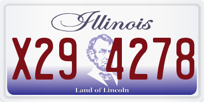 IL license plate X294278