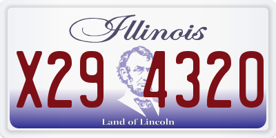IL license plate X294320