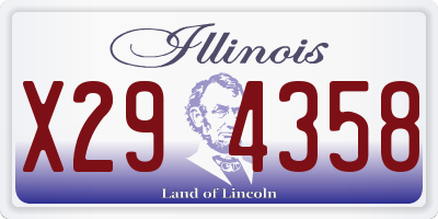 IL license plate X294358