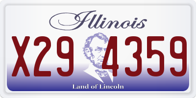 IL license plate X294359