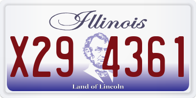 IL license plate X294361