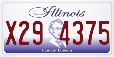 IL license plate X294375