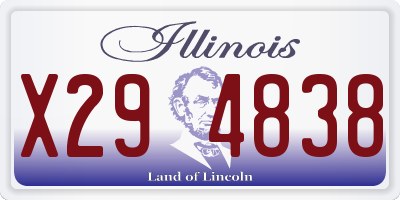 IL license plate X294838