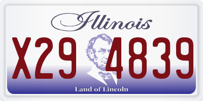 IL license plate X294839