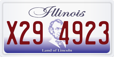 IL license plate X294923
