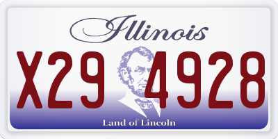 IL license plate X294928