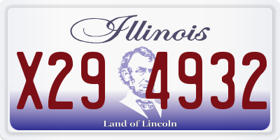 IL license plate X294932
